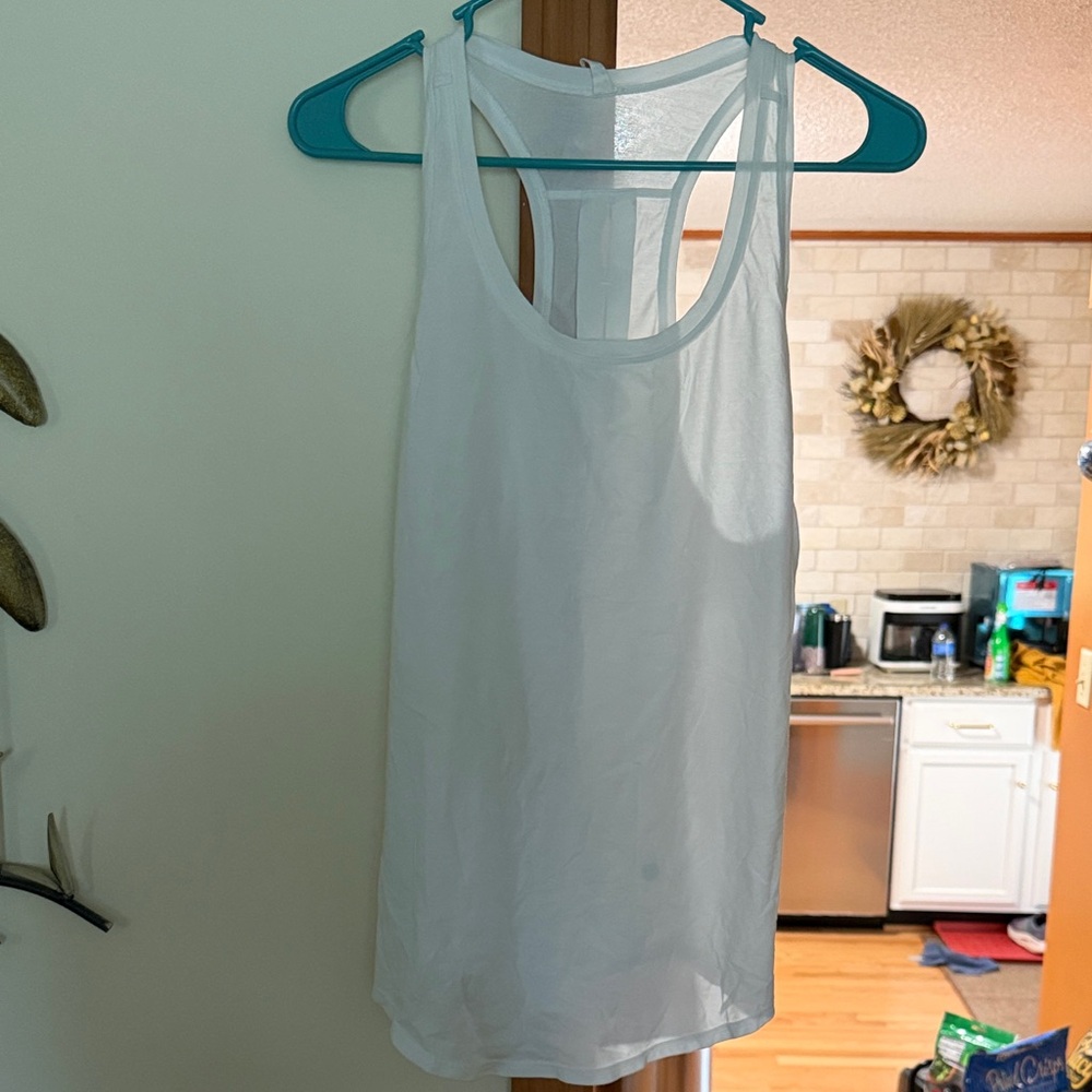 Lululemon white race back tank top size 8